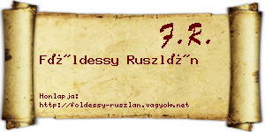 Földessy Ruszlán névjegykártya